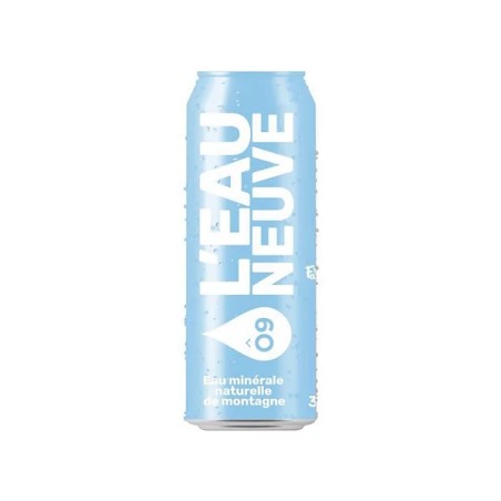 Eau minérale naturelle plate Eau Neuve, lot de 24 canettes x 33 cl