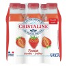 Eau plate aromatisée CRISTALINE parfum fraise, lot de 6 bouteilles de 50 cl